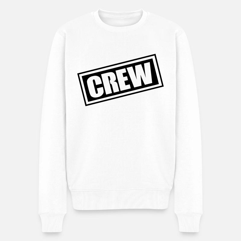 Crew - Männer Premium Bio Pullover - Weiß
