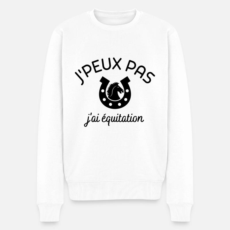 J'PEUX PAS J'AI ÉQUITATION - Pull Premium bio Homme - blanc