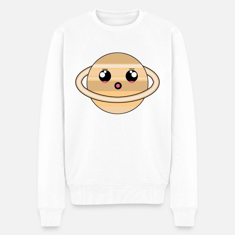 Kawaii - SATURNE - Pull Premium bio Homme - blanc