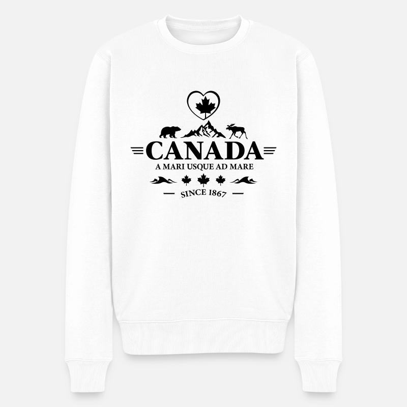 Kanada Vancouver Montreal Toronto Maple Leaf Bären - Männer Premium Bio Pullover - Weiß