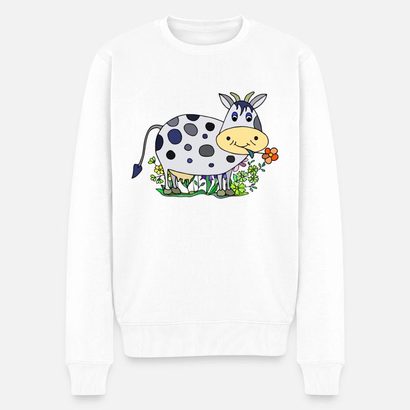 Vache - Pull Premium bio Homme - blanc