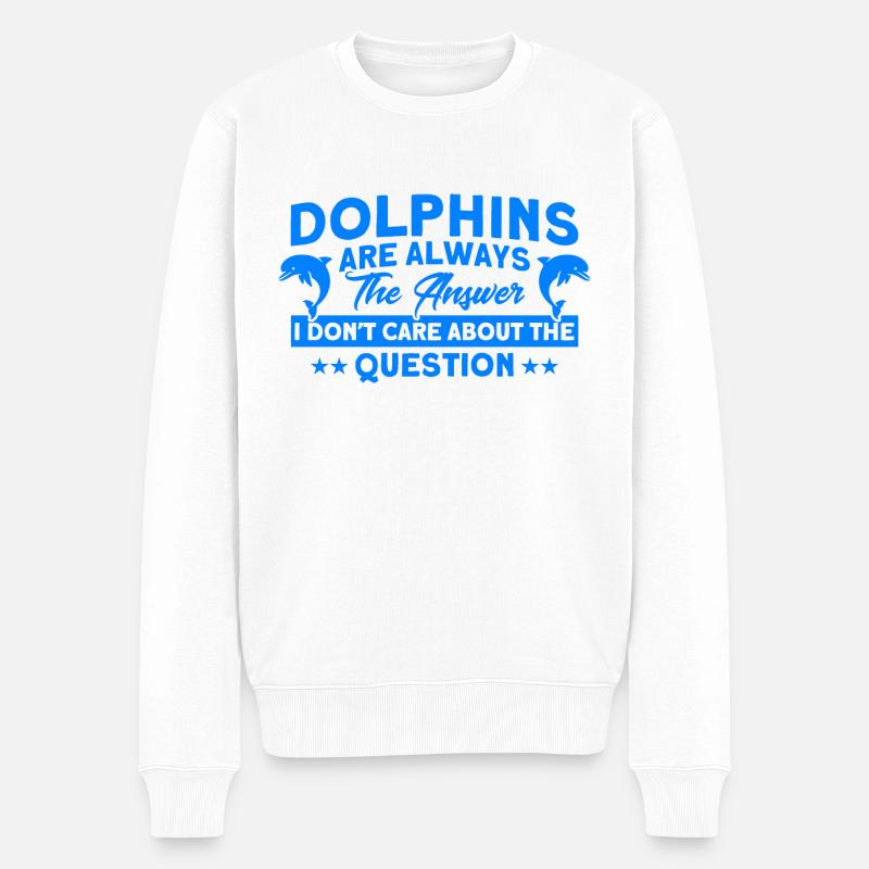 Delfin Delfin Liebhaber Tier Delfine Geschenk - Männer Premium Bio Pullover - Weiß