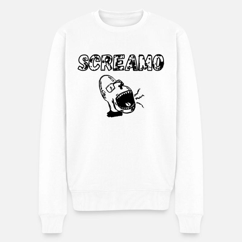 Screamo - Männer Premium Bio Pullover - Weiß