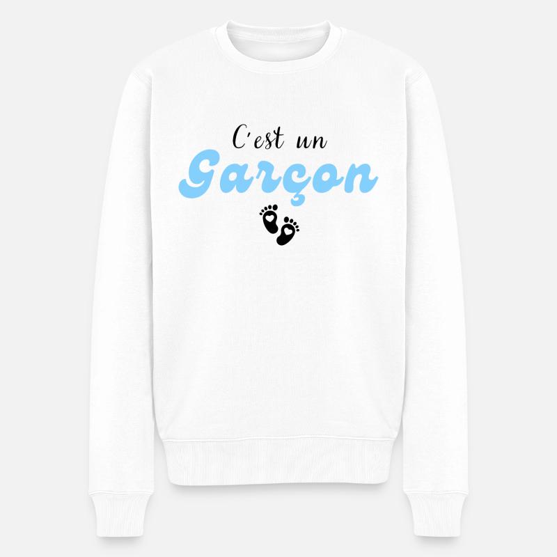 C'est un garçon-annonce grossesse - Pull Premium bio Homme - blanc