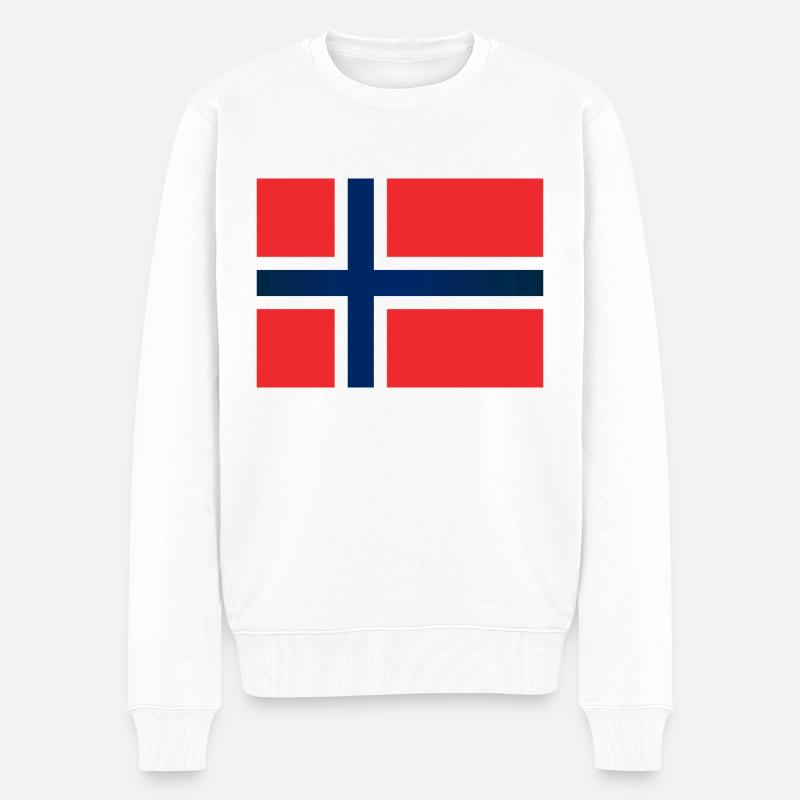 Le drapeau de la Norvège - Pull Premium bio Homme - blanc