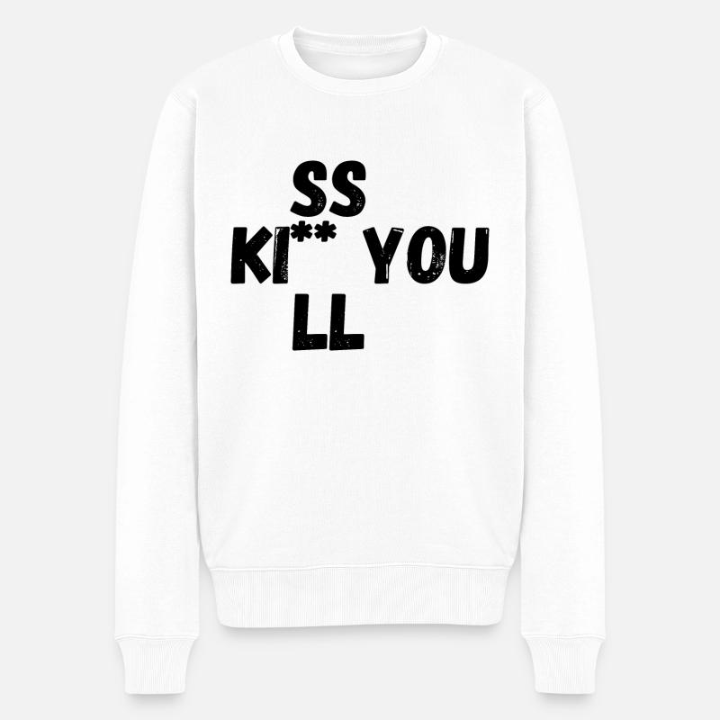 Kiss Kill you - Männer Premium Bio Pullover - Weiß