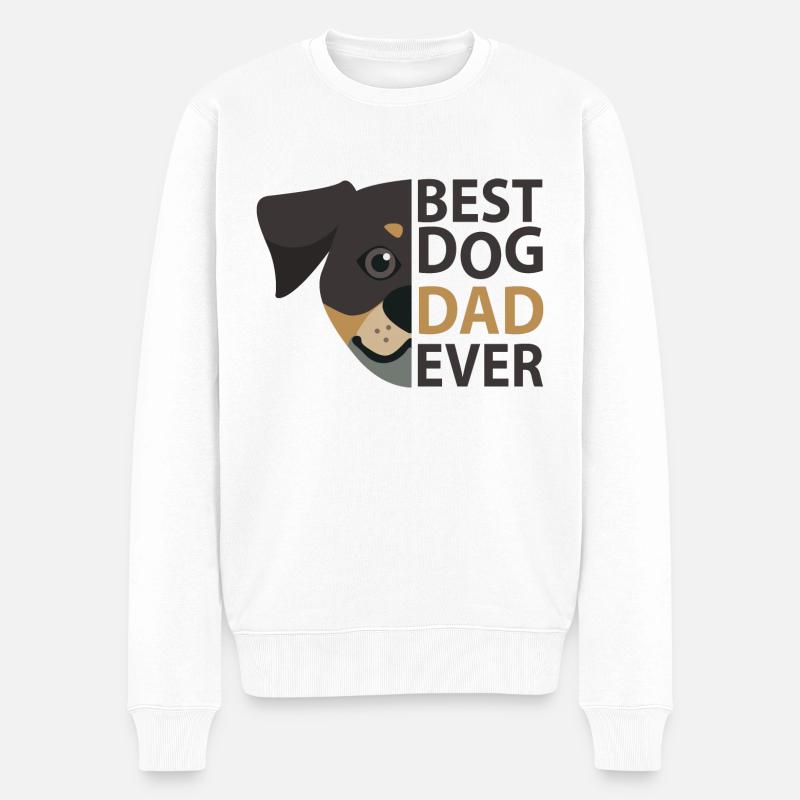 Dog Hund - Männer Premium Bio Pullover - Weiß
