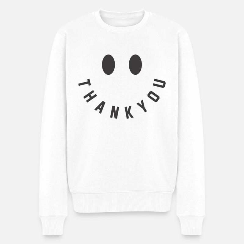 thank you - Männer Premium Bio Pullover - Weiß