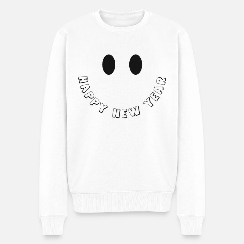 Happy New Year - Männer Premium Bio Pullover - Weiß