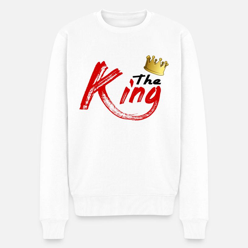 The King - Männer Premium Bio Pullover - Weiß