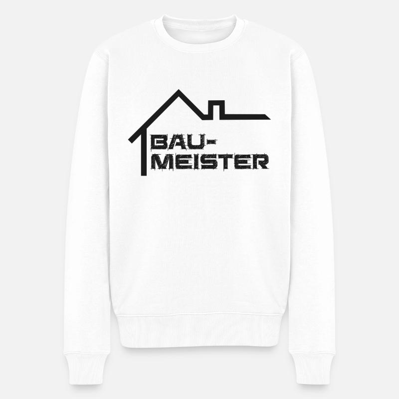 Baumeister Design - Männer Premium Bio Pullover - Weiß