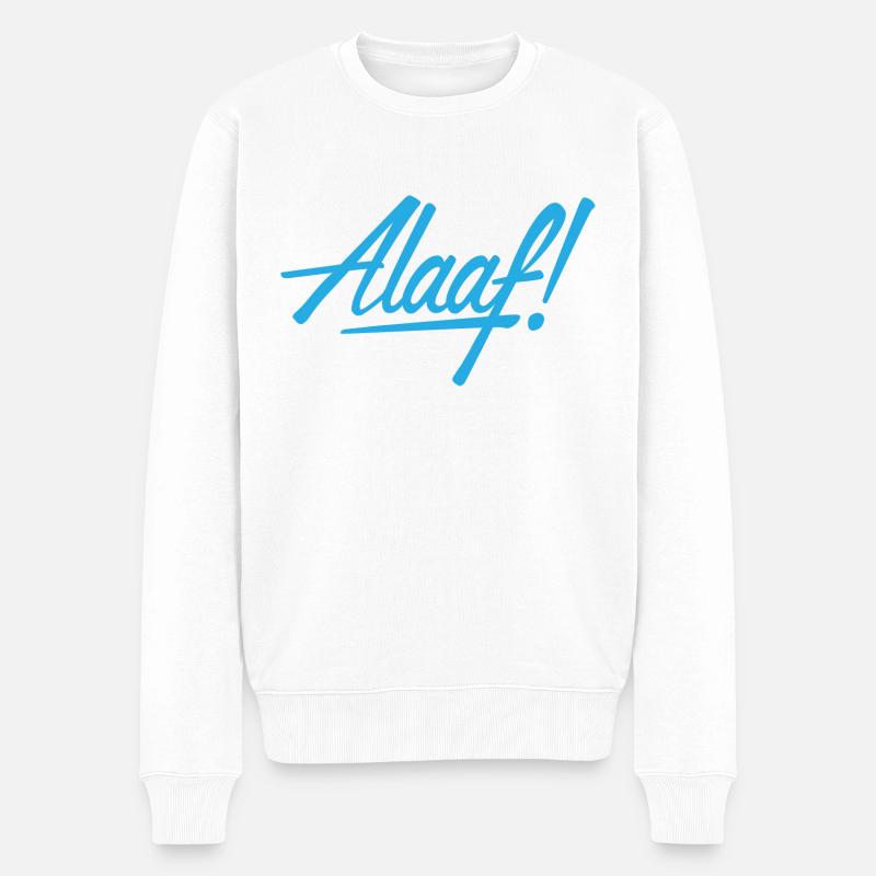 Alaaf! Design blau - Männer Premium Bio Pullover - Weiß