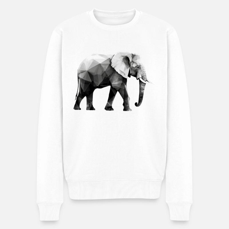 ÉLÉPHANT - Pull Premium bio Homme - blanc