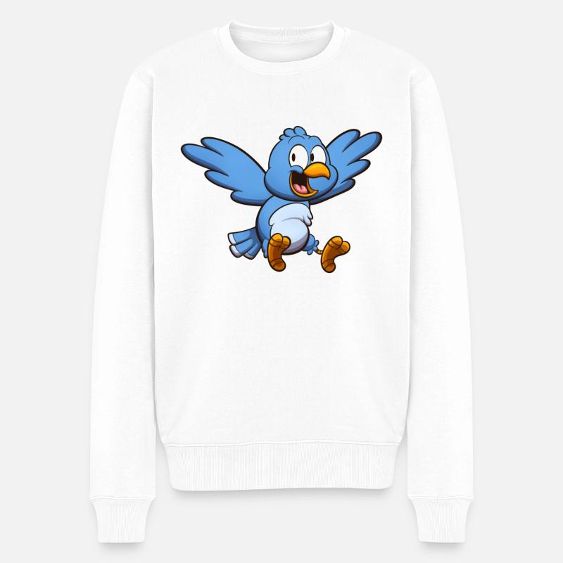 Mignon oiseau bleu volant - Pull Premium bio Homme - blanc