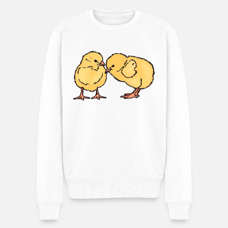 Zwei süsse Küken - Männer Premium Bio Pullover - Weiß