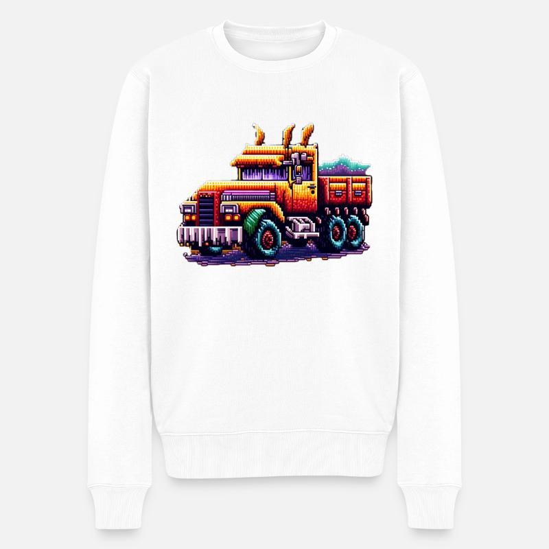 Pixel Camion n° 2 - Pull Premium bio Homme - blanc