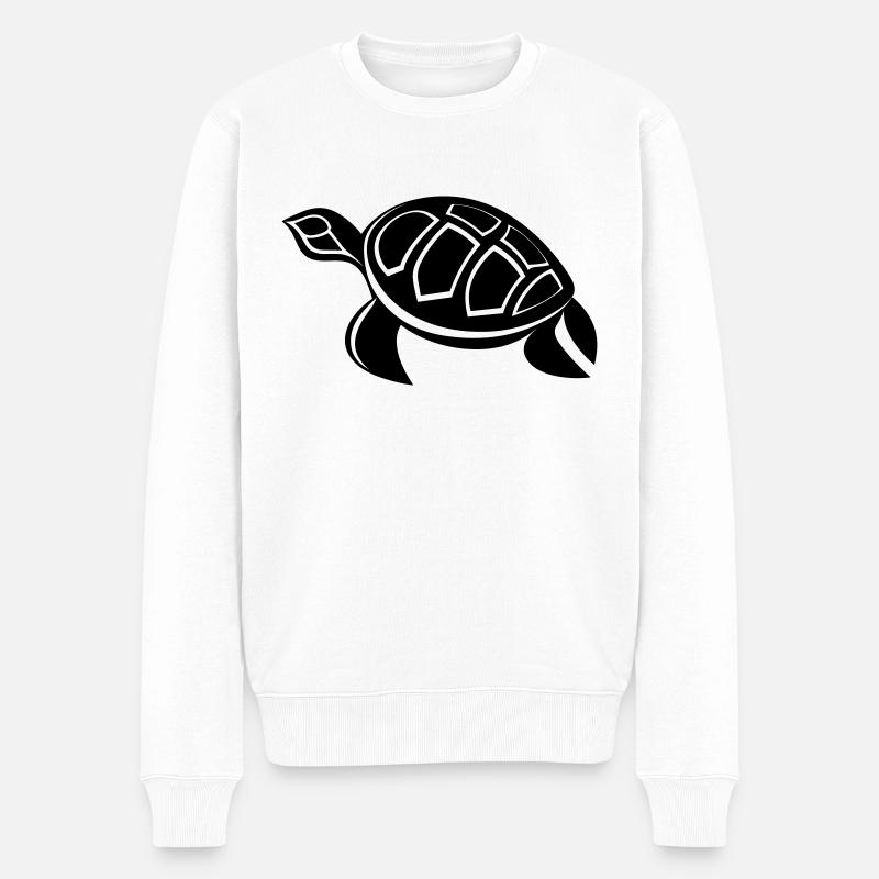Schildkröte - Männer Premium Bio Pullover - Weiß