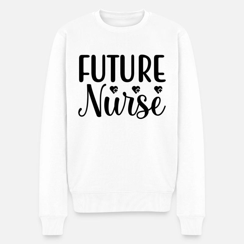 Future Nurse - Männer Premium Bio Pullover - Weiß