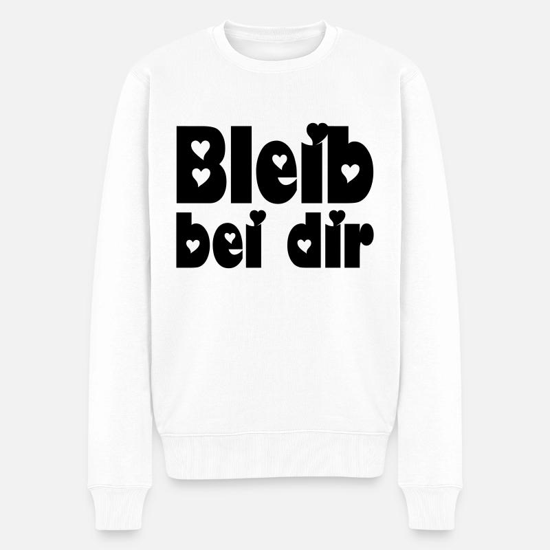 bleib bei dir - Männer Premium Bio Pullover - Weiß