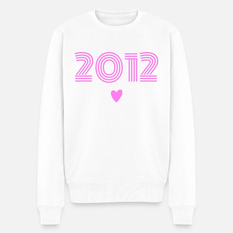 Jahrgang 2012 Mädchen - Männer Premium Bio Pullover - Weiß
