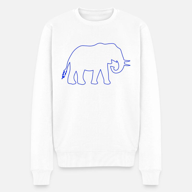 elefant umriss - Männer Premium Bio Pullover - Weiß
