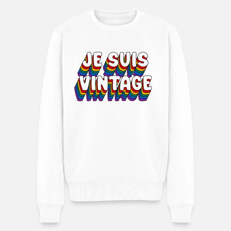 JE SUIS VINTAGE - Pull Premium bio Homme - blanc