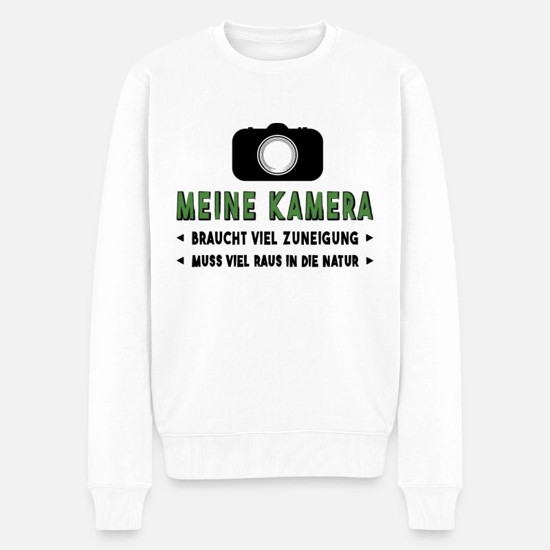 Kamera fotografieren - Männer Premium Bio Pullover - Weiß