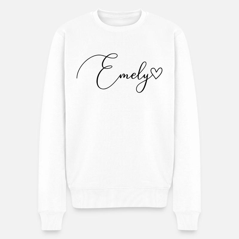 Emely Name Vorname Mädchen - Männer Premium Bio Pullover - Weiß