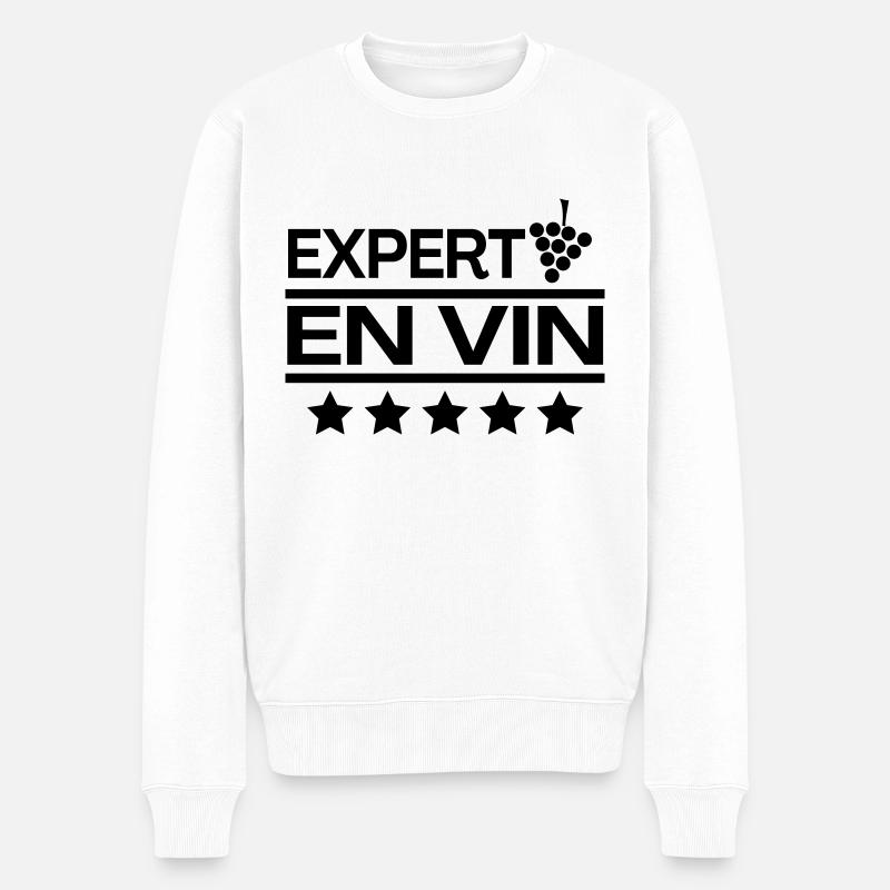 Expert en Vin - Pull Premium bio Homme - blanc