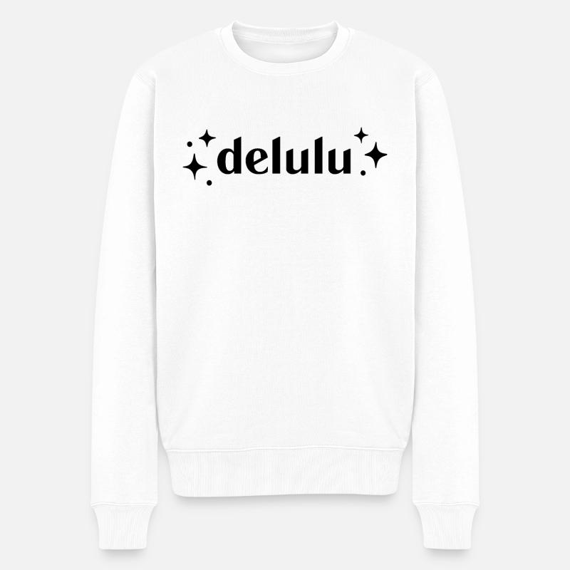 Delulu - Pull Premium bio Homme - blanc