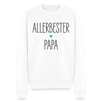 Allerbester Papa, Bester Vater, Herz, Geburtstag - Männer Premium Bio Pullover - Weiß - Vorne - Thijin (182cm)