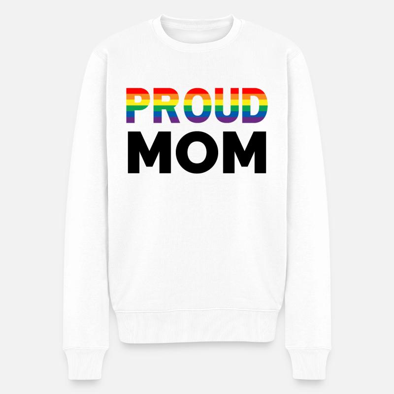 proud mom rainbow - Männer Premium Bio Pullover - Weiß