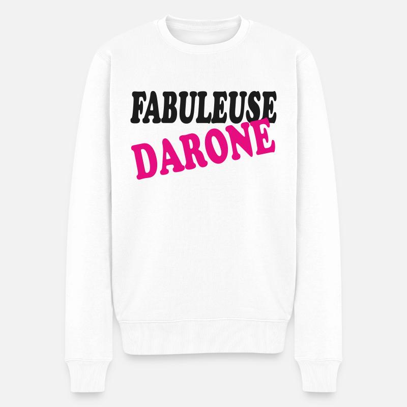 FABULEUSE DARONE - Pull Premium bio Homme - blanc