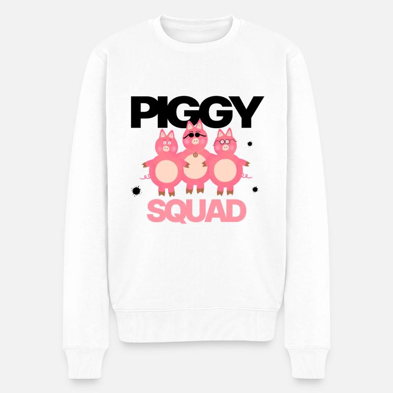 Drei rosa Schweinchen - Männer Premium Bio Pullover - Weiß