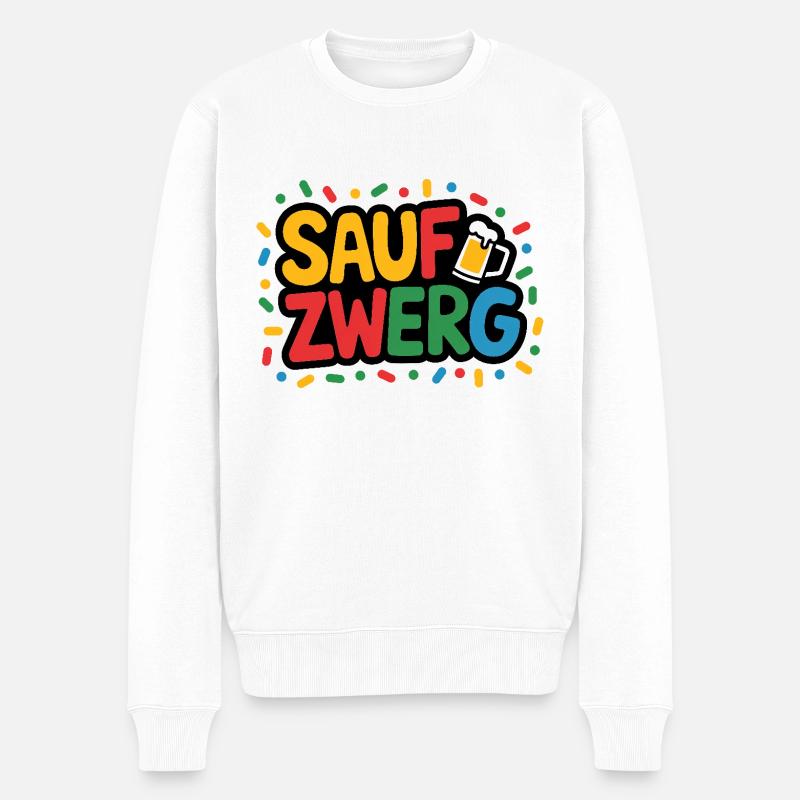 Saufzwerg - Fête Carnaval Carnaval - Pull Premium bio Homme - blanc