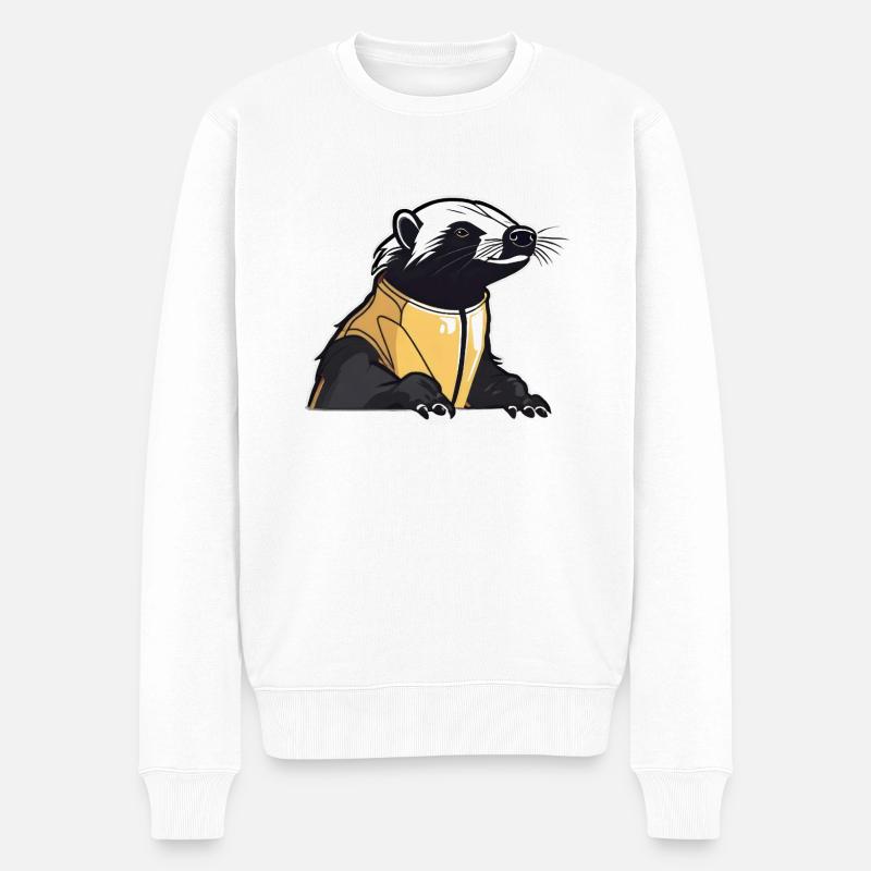 Blaireau mignon et cool - Pull Premium bio Homme - blanc