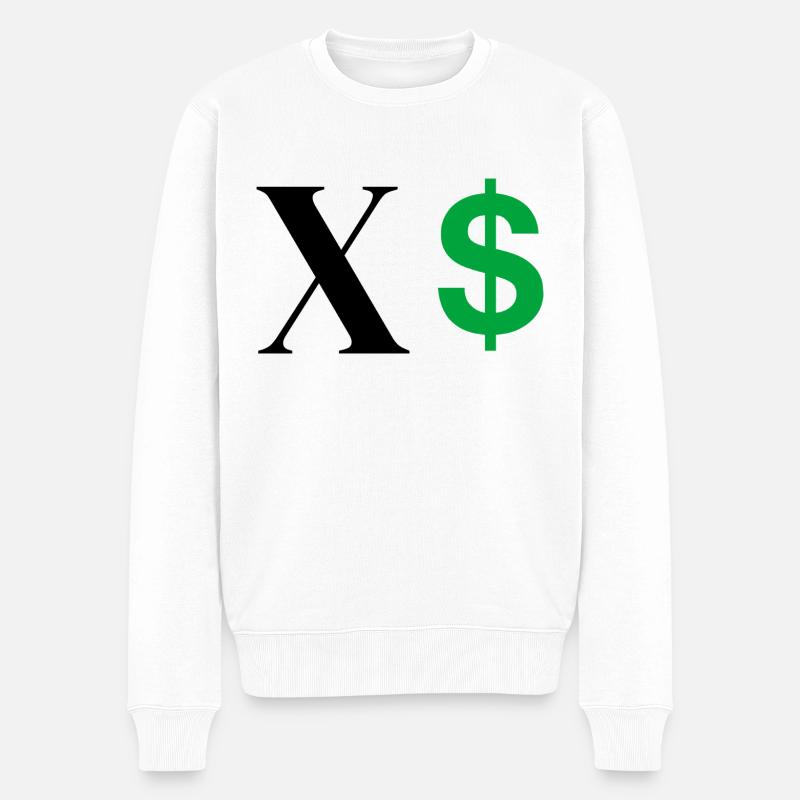 Lettre x dollar - Pull Premium bio Homme - blanc