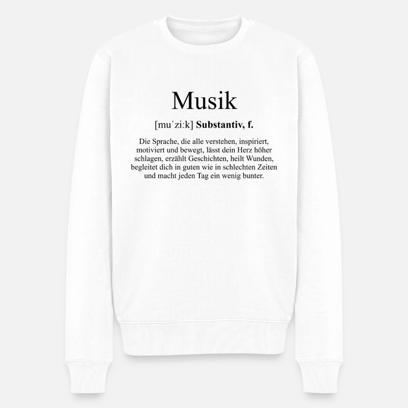 Musik Definition Dictionary - Männer Premium Bio Pullover - Weiß