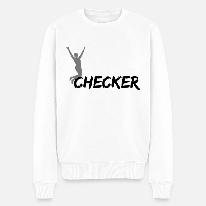 checker - Männer Premium Bio Pullover - Weiß