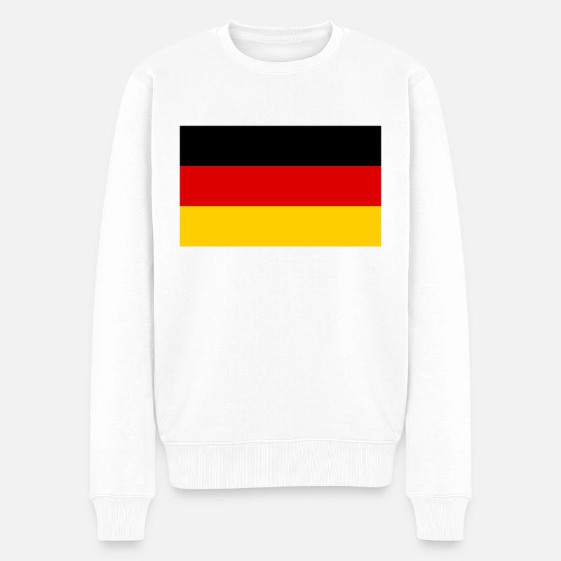 Flagge Deutschlands 🇩🇪 - Männer Premium Bio Pullover - Weiß