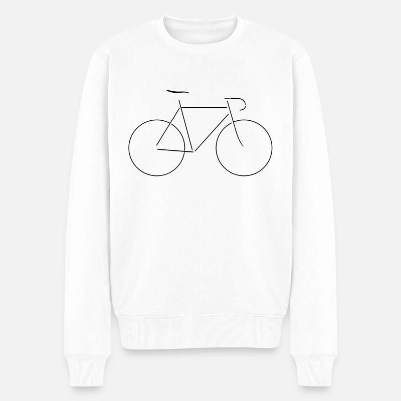 Fahrrad Striche Minimal Dezent - Männer Premium Bio Pullover - Weiß