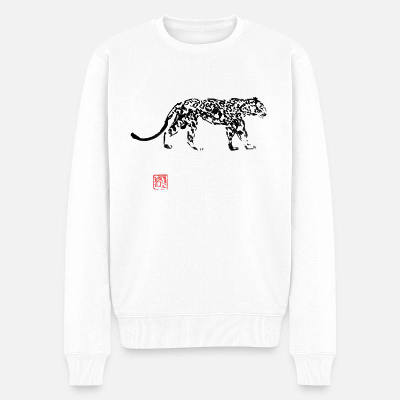 leopard des neiges - Pull Premium bio Homme - blanc