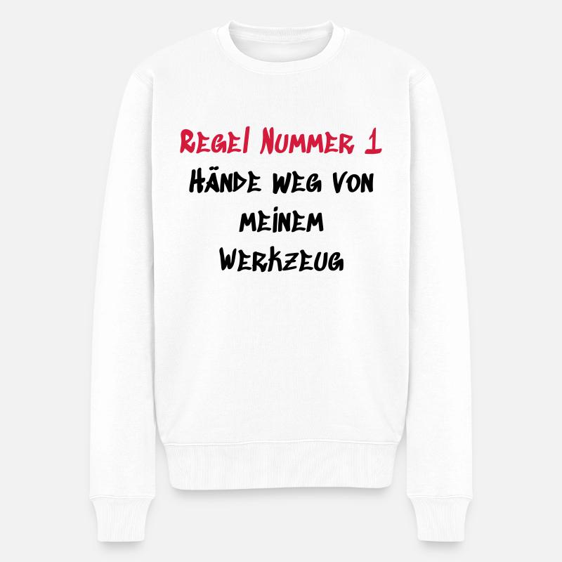 Regel 1 Werkzeug - Männer Premium Bio Pullover - Weiß