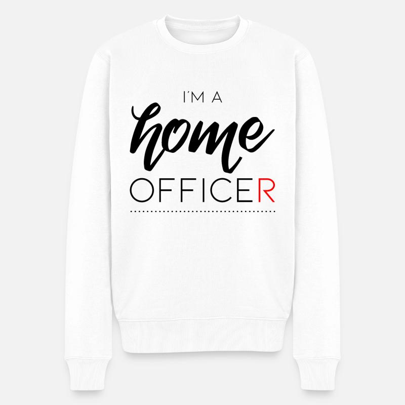 Home-Office Geschenk - Männer Premium Bio Pullover - Weiß