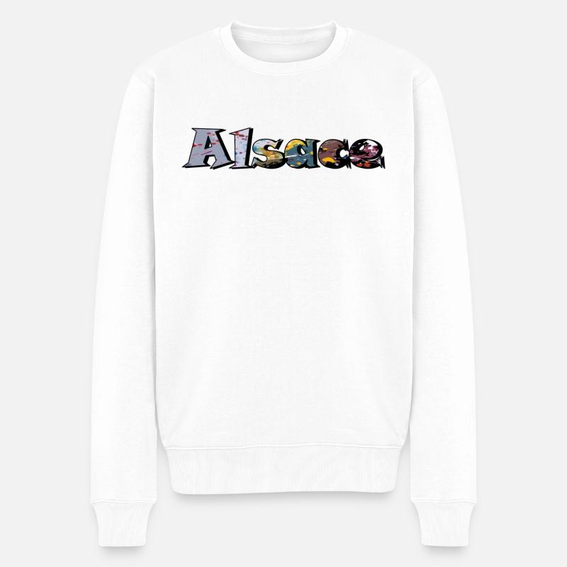 Elsass Straße - Männer Premium Bio Pullover - Weiß