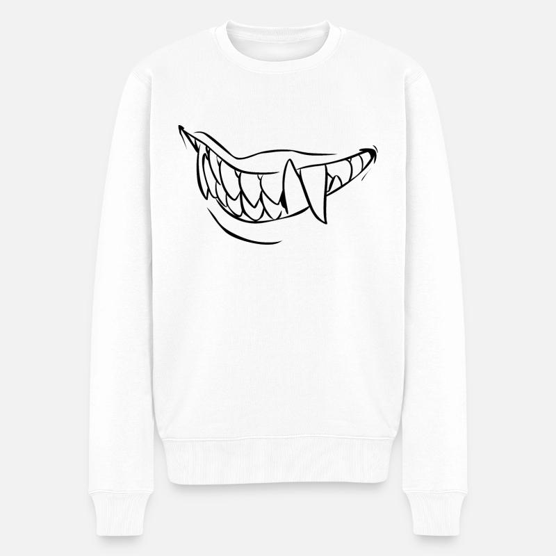 Vampir - Männer Premium Bio Pullover - Weiß