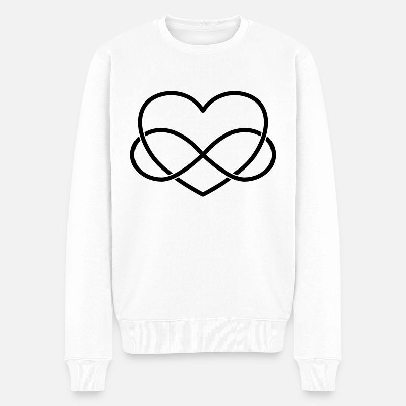 Herz - Männer Premium Bio Pullover - Weiß