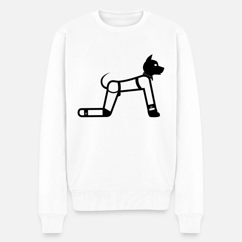 Puppy Human Pupplay Fetisch Strichmännchen - Männer Premium Bio Pullover - Weiß