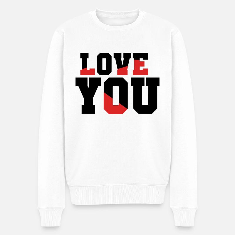 Love YOU - Männer Premium Bio Pullover - Weiß