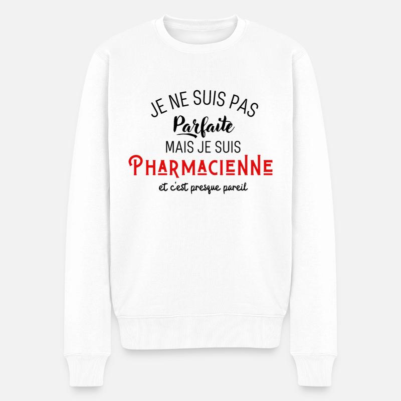 Pas parfaite mais pharmacienne - Pull Premium bio Homme - blanc